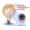 Lampadina LED E27 7 W Globo 2.200 K - VTAC 7147