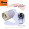 Portalampada attacco E14 Bianco in ceramica - RELCO 765