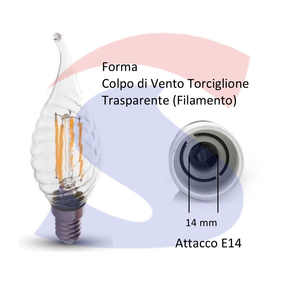Lampadina LED E14 4 W Colpo di Vento 4000 K  - VTAC 4431