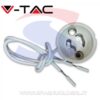 Portalampada attacco GU10 in ceramica con cavi. - VTAC 34235