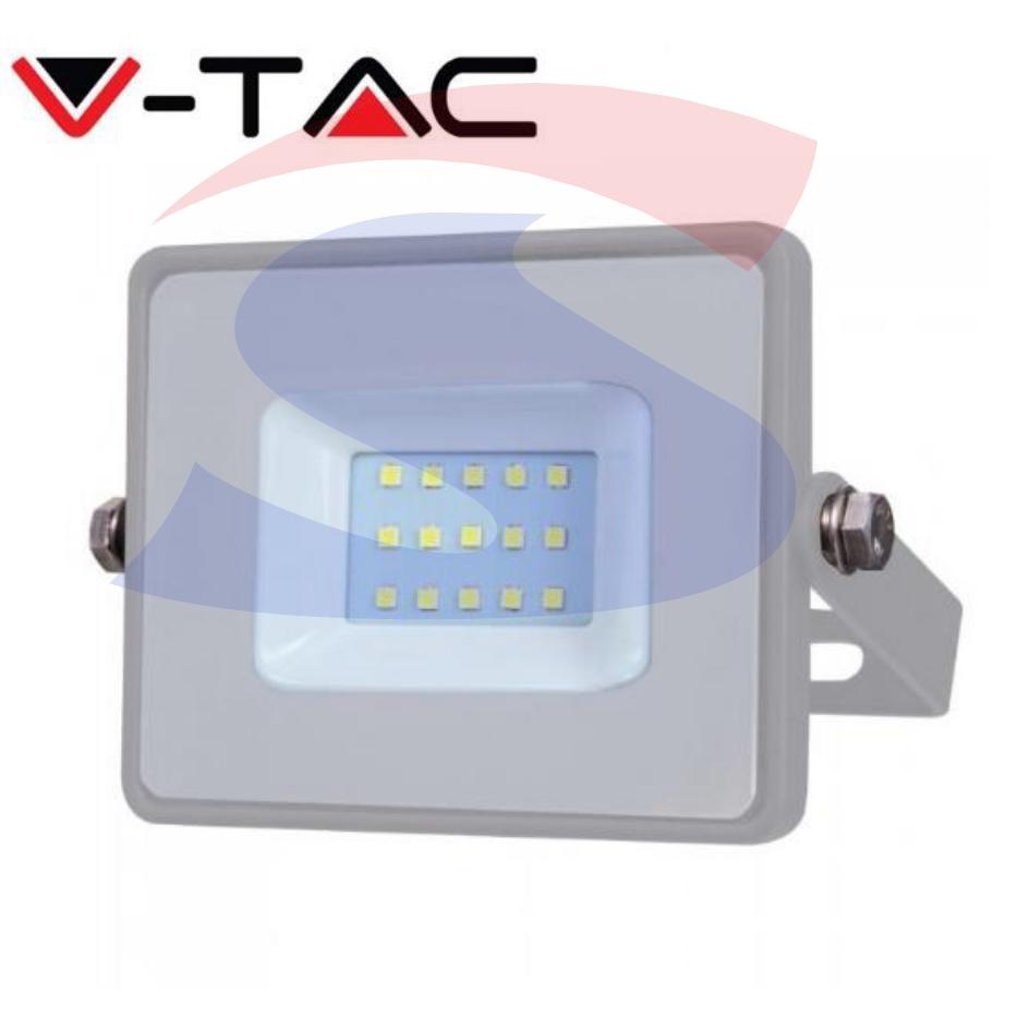 Proiettore Grigio da Esterno 10W Luce Fredda 6400° - VTAC 432