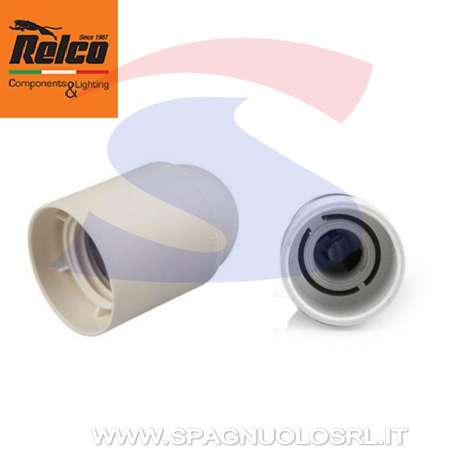 Portalampada attacco E14 Bianco in ceramica - RELCO 765