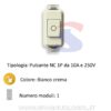 Pulsante serie "8000" NC 10A 250V, Bianco crema - VIMAR 08272