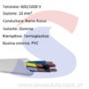 Cavo FG16 5x16 con 5 anime di sezione 16 mmq, di cui una GV - 9X9 CAVI FG16OR165G16