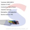 Cavo FG16 5X6 con 5 anime di sezione 6 mmq, di cui una è GV - 9X9 CAVI FG16R5G6