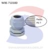 Pressacavo passo PG7 per cavo Ø 3,5 - 6 mm Grigio RAL7035 - WBS 710100