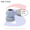 Pressacavo passo PG16 per cavo Ø 10 - 14 mm Grigio RAL7035 - WBS 710130