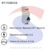 Interruttore automatico bipolare 1 modulo Bticino da 6 A - BTICINO FC881C6