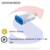 Presa mobile 2 Poli + T Bivalente P17-11 da 16A, Bianco - GEWISS GW28205