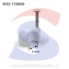 Graffetta con chiodo per cavo Ø 4 mm Bianca - WBS 720800