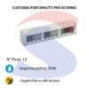 Cassetta portafrutti da esterno 331x76x55 mm 12 posti - BTICINO 25412