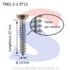 Vite Autofilett. TSP Calotta ed Impronta a Croce Inox 2,9X22 - INOX 7982-2-2.9*22