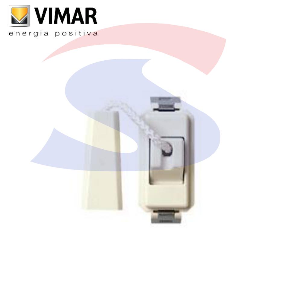 Pulsante a tirante serie "8000" NO 10A 250V, Bianco crema - VIMAR 08270