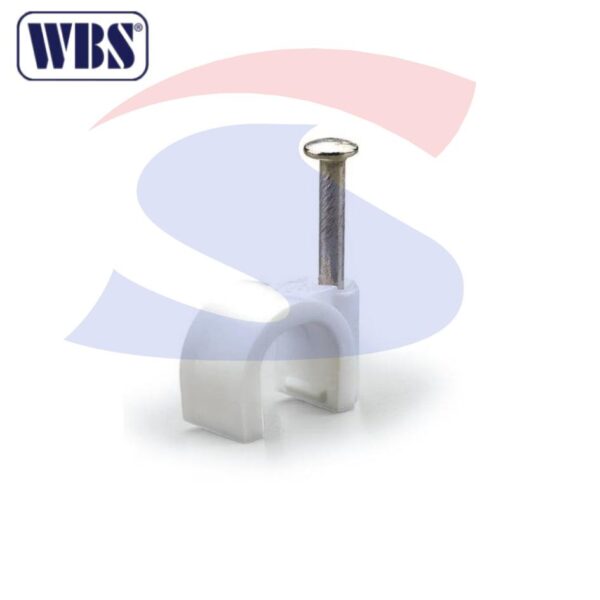 Graffetta con chiodo per cavo Ø 12 mm Bianca - WBS 720840