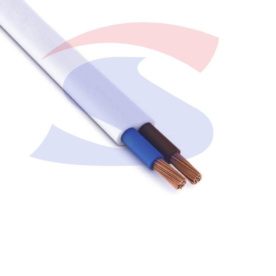 Cavo uso domestico piatto 2 x 0,75 mm² Bianco - 9X9 CAVI H03VVH2F2X0,75B