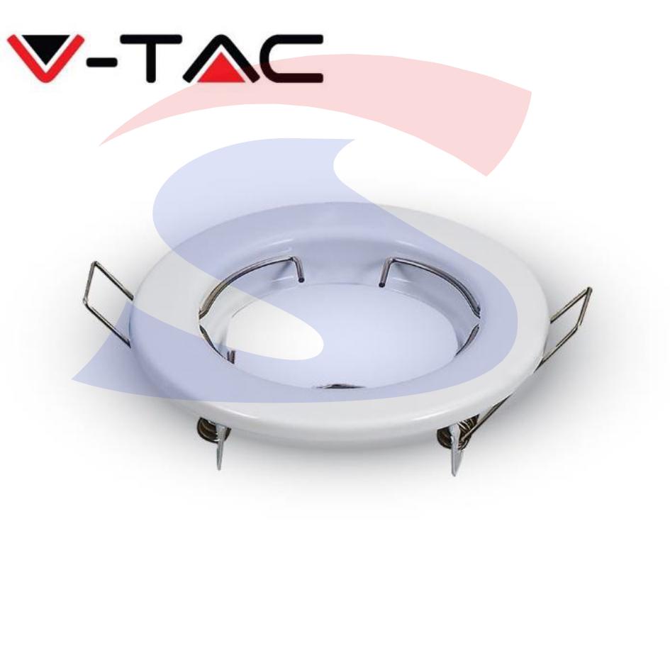 Portafaretto GU10 Fisso Rotondo da Incasso in metallo - VTAC 3584