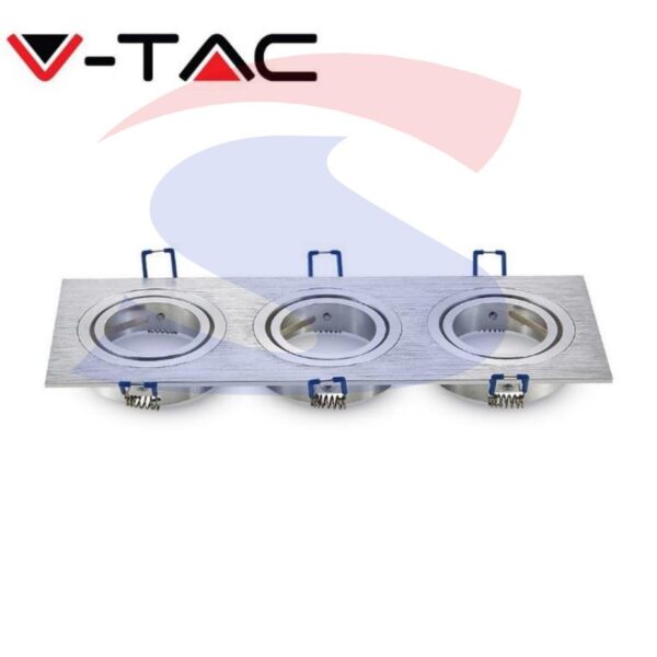 Portafaretto GU10 Orientabile Rettagolo da Incasso metallo - VTAC 3610