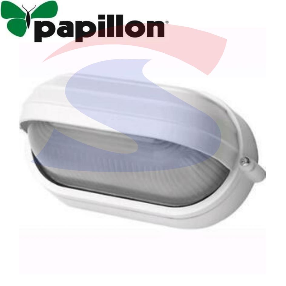 Kippen 4206A Plafoniera Ovale Con Palpebra Per Esterno/Interno | IP44, Attacco E27, Max 60W, Diffusore In Vetro E Struttura In Poliammide Bianca - 2