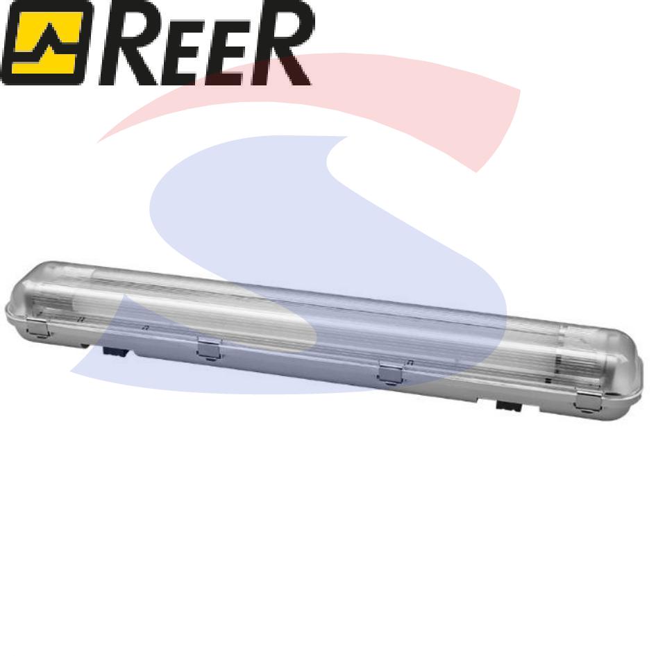 Plafoniera stagna LED rettangolare colore grigio - REER 6360814