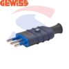Spina mobile diritta GEWISS 2 Poli+T 10 A, Ardesia - GEWISS GW28004