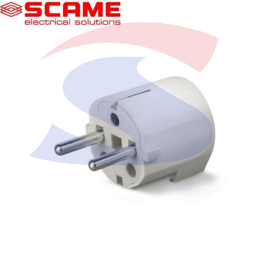 Spina mobile Schuko 2 poli + T S31 da 16 A Bianca - SCAME 130.83