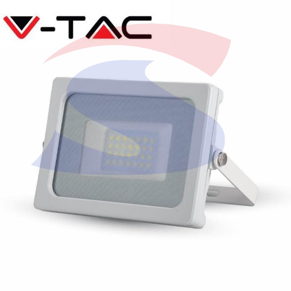 Proiettore Bianco da esterno 20W Luce Fredda 6400° - VTAC 5791