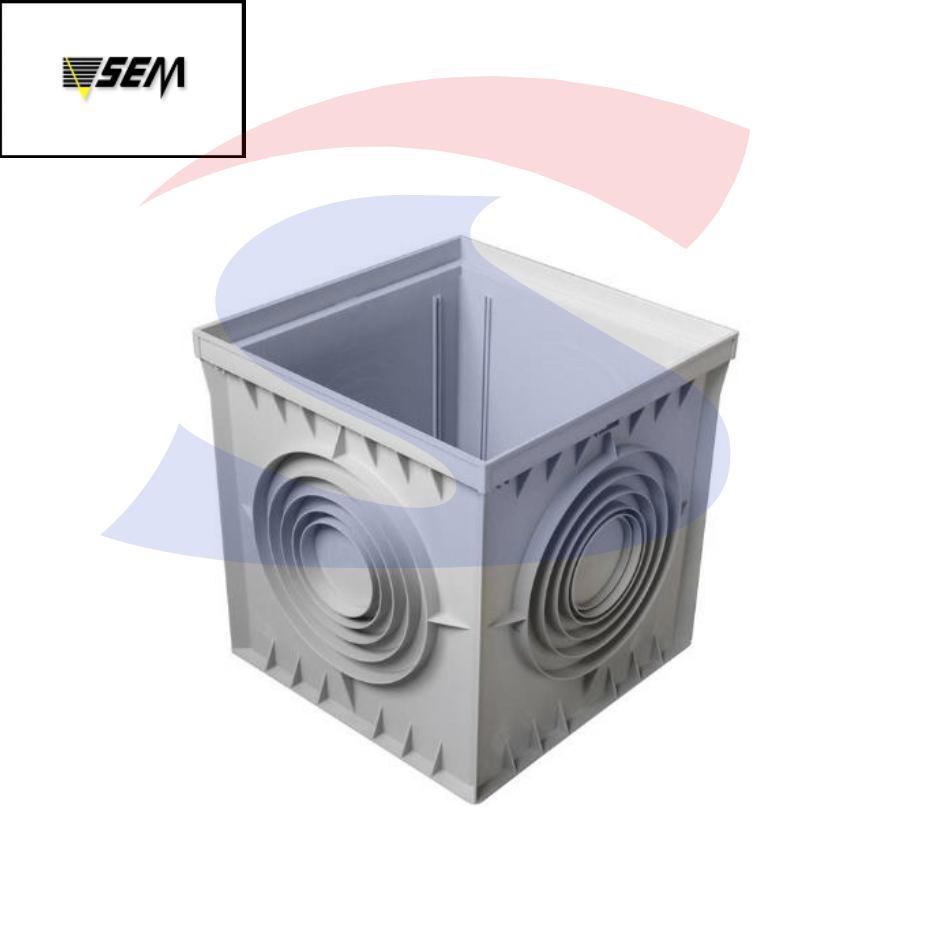 Pozzetto in materiale plastico 400x400x400 mm con fondo - SEM 5545