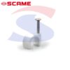 Graffetta con chiodo per cavo Ø 7 mm Bianca - SCAME 830.30/7
