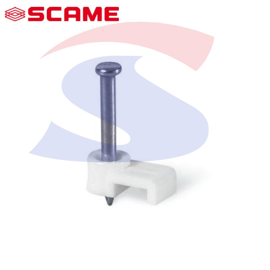 Graffetta con chiodo per cavo piatto 3,5 mm Bianca  - SCAME 830.30/P3