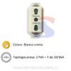 Presa bivalente serie "8000" 2P+T da 10/16 A, Bianco crema - VIMAR 08145