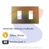 Placca 2 posti color Bronzo della serie 8000 - VIMAR 08636.BR