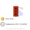 Presa bivalente serie "Plana" 2P+T da 10/16 A, Rosso - VIMAR 14203.R