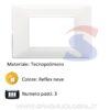 Placca 3 posti colore Reflex Neve della serie Plana - VIMAR 14653.41