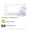 Placca 4 posti colore Bianco della serie Plana - VIMAR 14654.01