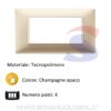Placca 4 posti colore Champagne opaco della serie Plana - VIMAR 14654.22