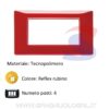Placca 4 posti colore Reflex Rubino della serie Plana - VIMAR 14654.51