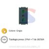 Presa bivalente serie "Idea" 2P+T da 10/16 A, Grigio - VIMAR 16203