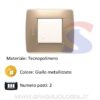 Placca 2 posti color Giallo metallizzato serie Luna - BTICINO C4802GM