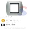 Placca 2 posti col. Alluminio serie Living International - BTICINO L4802AL