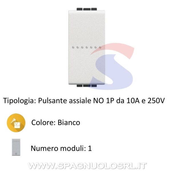 BTICINO HC4005N PULSANTE 1P NO 10 A 250 Vac