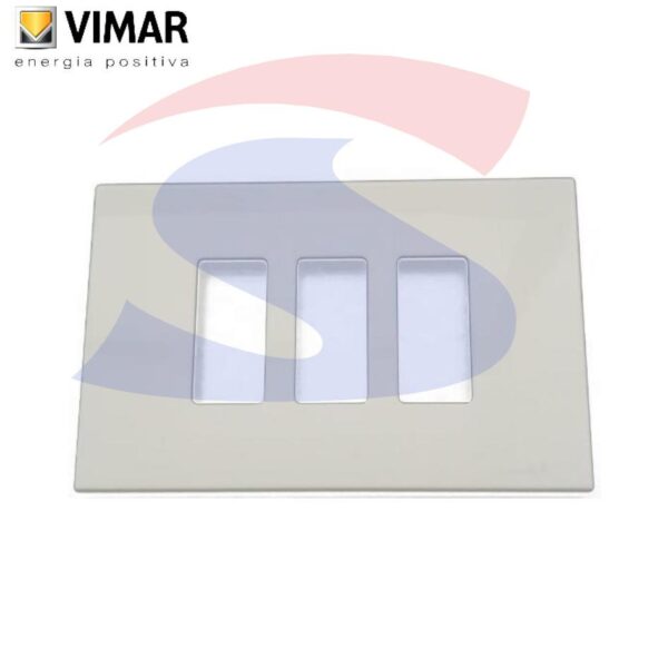 Placca 3 posti color Avorio della serie 8000 - VIMAR 08637.A