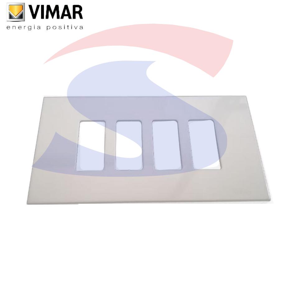 Placca 4 posti color Bianco della serie 8000 - VIMAR 08638.Z