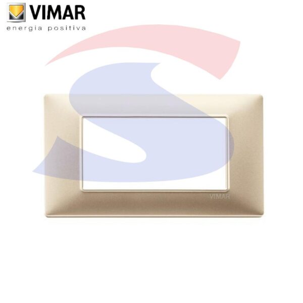 Placca 4 posti colore Champagne opaco della serie Plana - VIMAR 14654.22