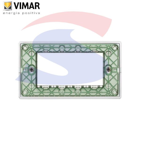 Placca 4 posti colore Trasparente della serie Plana - VIMAR 14654.42
