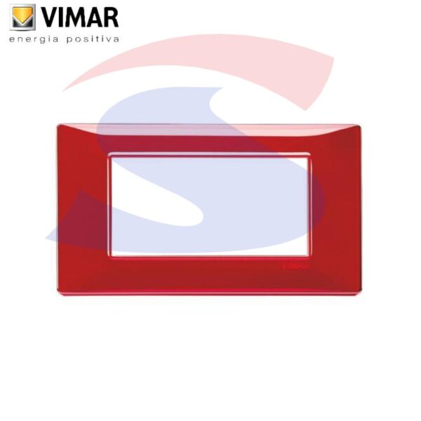 Placca 4 posti colore Reflex Rubino della serie Plana - VIMAR 14654.51