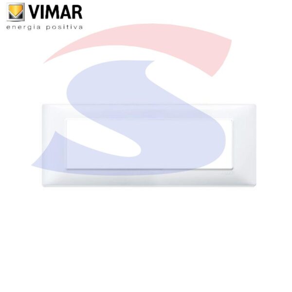 Placca 7 posti colore Bianco della serie Plana - VIMAR 14657.01