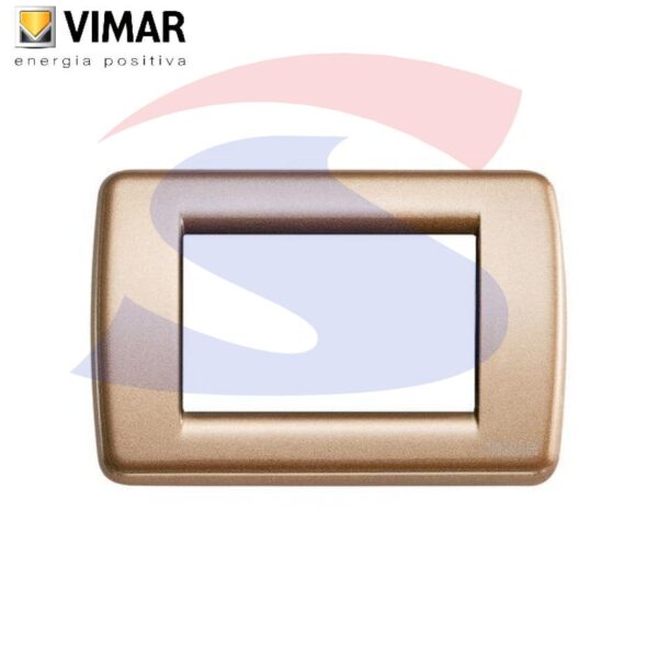 Placca 3 posti colore Bronzo metallizzato della serie Idea - VIMAR 16753.22