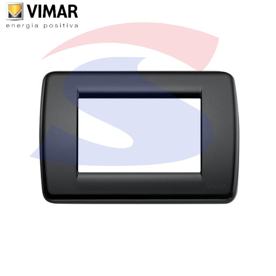 Placca 3 posti colore Nero della serie Idea - VIMAR 16763.16