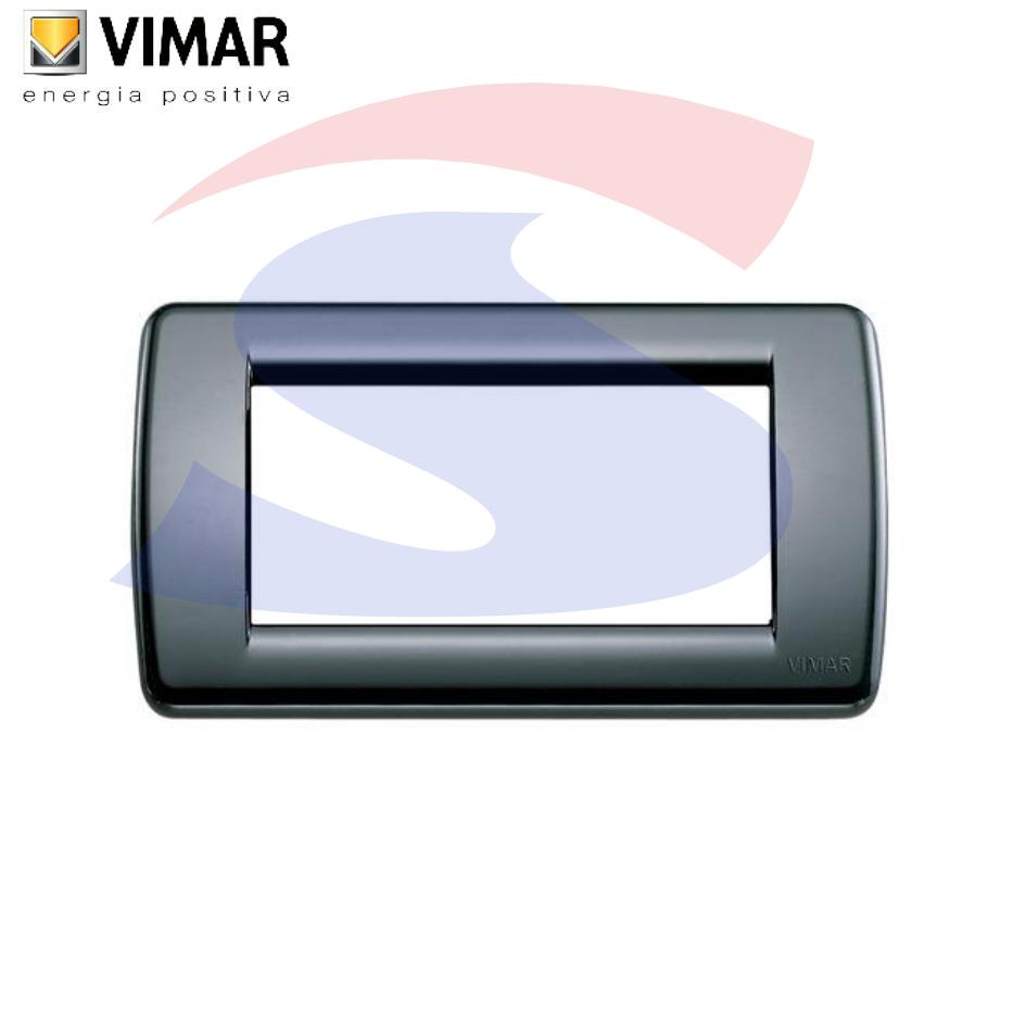 Placca 4 posti colore Nero della serie Idea - VIMAR 16764.16