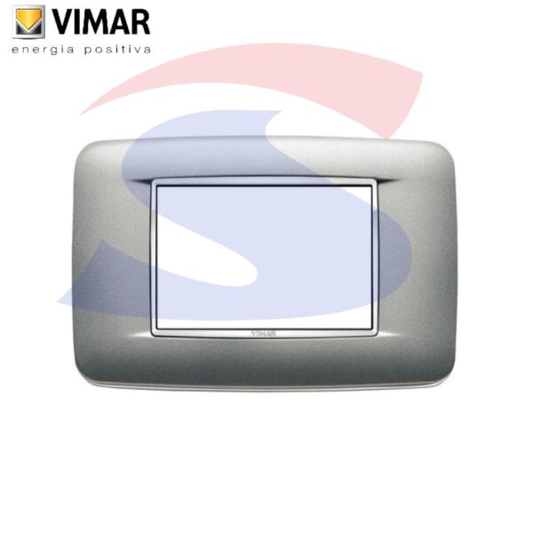 Placca 3 posti colore Argento Matt della serie Eikon - VIMAR 20683.C13